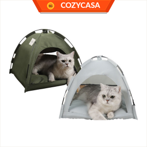 【COZYCASA】Foldable Pet Tent Bed / Canvas Cat and Dog Tent / Lightweight Pet House