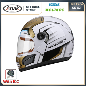 Anak KD-52 Helmet for Kids 3 Pattern Motorcycle 4 to 12 Years Old Full Face Iron-Man Ultraman Children Boys and Girls