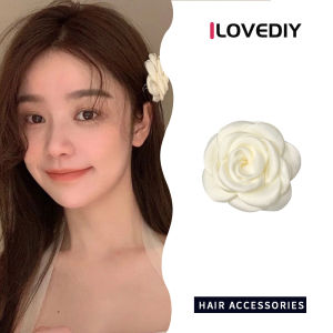 [ILOVEDIY] Retro Style Camellia Brooch Hairpin Dual-Purpose Sweet Flower Side Hairpin Exquisite Fashion Accessory