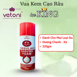 Kem cạo râu Vetoni ice KINH 320G chính hãng Bọt dày mịn Hương Chanh - Xả dễ chịu dưỡng ẩm da sau khi cạo.