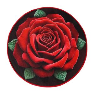 ALLUCK Absorbent Rose Floor Mat Non-slip Quick Dry Flower Carpet Creative Dirt-resistant Floor Mat for Living Room Bedroom