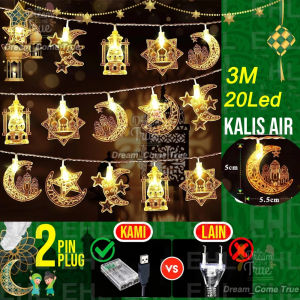 【Star&Masjid】3M 20LED Hari Raya Lights Ramadan Fairy Lights Usb&Battery Operated Lights For Home Eid Party Decoration