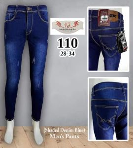 HaoKan #116 Pants For Men Blue Pants Acid Wash Pants Light Blue Denim Jeans Skinny Stretchable