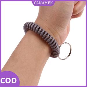CANAMEK✨ 10pcs đa năng co giãn dây đeo cổ tay keychain mùa xuân linh hoạt xoắn ốc đàn hồi ban nhạc vòng đeo tay vòng giữ chìa khóa cho phòng tắm hơi phòng tập thể dục thể thao ngoài trời tóc nhẫn