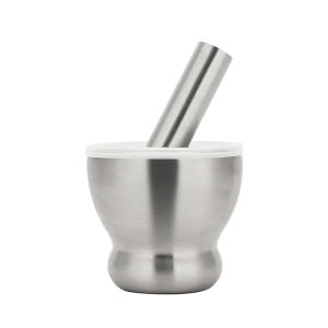 Mortar Pestle 304 Stainless Steel Mortar Household Manual Grinder Grinding Bowl