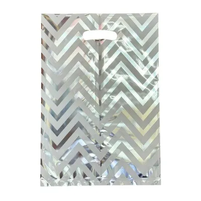 CGS 17x25cm Wave Metallic Loot Bag (Silver) 10pcs