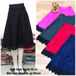 ( COD ) MM 119 920 702 Rok A Lebar d bawah lutut + ( GRATIS ONGKIR ) IMPORT SKIRT OFFICAL bahan katun tebal halus