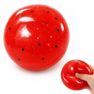KEBETEME Simulation Watermelon Ice Ball Squishy Toy Super Stretchable Cool Squeeze Fidget Toy Stress Relief Slow Rebound Decompression Toy for Kids Anxiety Release
