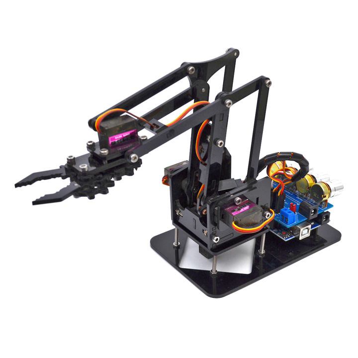 New Arrival DIY Acrylic Robot Arm Robotics Claw Arduino Kit 4DOF ...