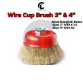 3 & 4 Inch Wire Cup Brush Brass Sikat Mangkok Kepang Kuningan Steel. 