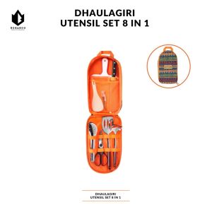 Dhaulagiri CUTLERY SET 8 IN 1 UTENSIL SET - Alat Masak Set Camping Hiking Outdoor- Camping Keluarga