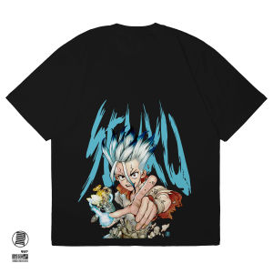 T-Shirt Senku Ishigami Dr Stone Anime Manga Wibu Jepang Kaos Cotton Combed 24s DJA Cloth