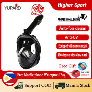 YUPARD [COD]Profeessional easy bieath dry diving Full face mask  Anti-fog design Seaside Silicone Diving snorkeling and Waterproof Swimming Equipment