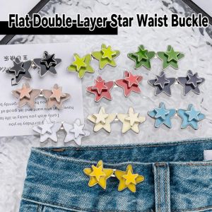 MARBLEX Adjustable Waist Jeans Waist Buttons Nail Free No Sew Detachable Waist Buckles Interlocking Structure Pants Pins for Jeans