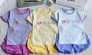 COMBO 3 bộ  phối màu dễ thuong cho bé gái- set bộ cotton mịn 100% cho bé. chất vải mịn mát thích hợp mặc mùa hè nóng nực