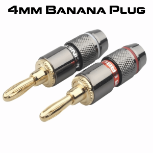 UTOPUS Mạ vàng 24K Bộ chuyển đổi loa bằng đồng 4mm Loại vít Đầu cắm loa Chất lượng cao Bền bỉ Đầu nối chuối