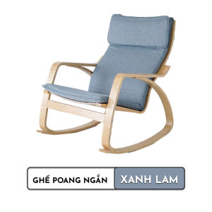 [FREESHIP] Ghế Poang Bập Bênh Đọc Sách ROYALDECORHN Ghế Bập Bênh Khung Gỗ Bạch Dương Ghế Tựa Lưng Thư Giãn