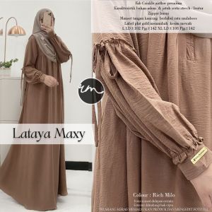 Lataya by Ratu Mulabees Gamis Maxi Dress Bahan Crinkle Airflow