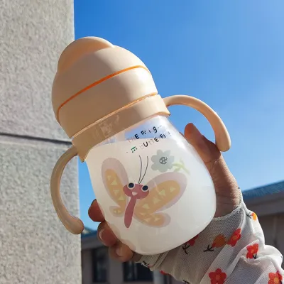 1Pcs 300ml Baby Straw Cups Tritan Training Cup Kids Sports Plastic Drinking Children Water Bottle NO BPA Leakproof