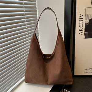 EchoBliss  กระเป๋าโท้ทแบบวินเทจฝ้าความจุขนาดใหญ่กระเป๋าสะพายไหล่แบบใหม่สำหรับฤดูใบไม้ร่วงและฤดูหนาวของผู้หญิงพร้อมฝาเปิดแม่เหล็กพร้อมกระเป๋าใส่โทรศัพท์มือถือ