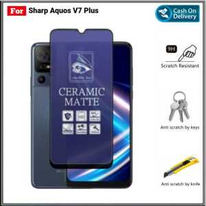 Tempered Ceramic For SHARP AQUOS V7 PLUS V6 5G V6 V6 PLUS NEW Matte Blue Light Anti Gores Hp Anti Glare Anti Cahaya Biru Full Layar And Cover Promo Di AlvaCaseAcc