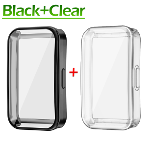 2pcs TPU Soft Screen Protector Case For Huawei Band 10 9 Protective Cover Full Shell Bumper Plated Cases For Huawei band10 band9（Buy 1 Get 1 Free）