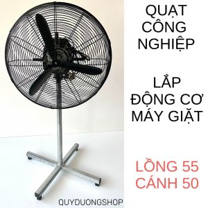 Quạt Công Nghiệp Đường Kính Lồng 55cm - Cánh 50 Lắp Động Cơ Máy Giặt