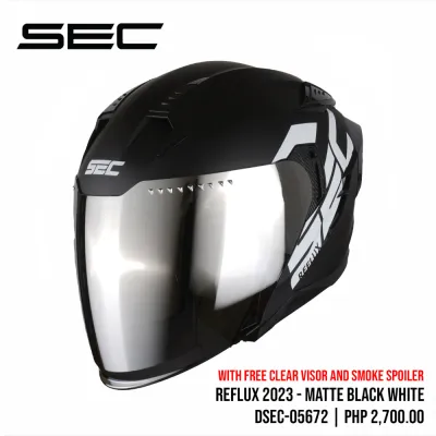 SEC Half Face Helmet for Motorcycle Reflux Matte/Gloss (M-XL)