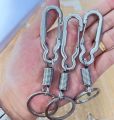 Key Holder Key chain Stainless Steel Gourd Buckle Carabiner Keychain Anti-Lost Retractable Buckle. 