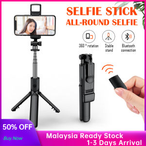 Mini Bluetooth Selfie Stick Smartphone Stand Tripod Hand Strap Light Height Adjustable Handheld Stand Bluetooth Remote Control  自拍杆三脚架