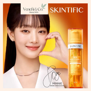 SKINTIFlC - 10% PURE VITAMIN C Fresh Brightening Serum POWDER + LIQUID| Mencerahkan Dark Spot Tumpas Komedo Anti Aging Tone Up Whitening