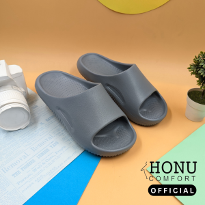 HONU COMFORT Women Men Slide Gray Sandals Walking Shoes Comfortable and Light Weight Footwear Flipflop Slippers