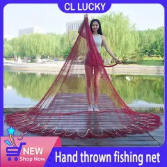 New color fishing net Hand cast fishing net Diameter 550CM Fishing net set  With extension wire With sinker Heavy fishing net Free fishing bag and mesh  mender Anti-corrosion Durable