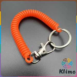 KLIMO Coil Springs Keychain Retractable Spring Coil Leash Cord Safety Ropes Lanyard Snap Hook