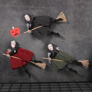 FUNG MALL Hài Hước Búp bê Phù Thủy treo Halloween Dễ thương Đồ thủ công dây chuyền phù thủy Halloween Sáng Tạo Đáng sợ Chổi phù thủy trang trí Trang trí lễ hội ma