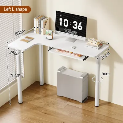 L-Shaped Corner Computer Table With Keyboard Study Table Laptop Office Table Meja Komputer 电脑桌/桌子