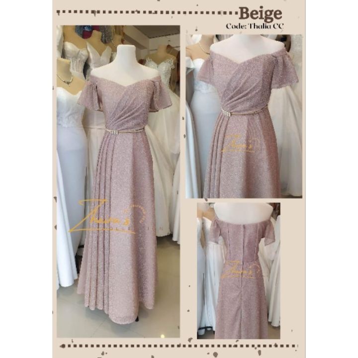 SALE！ ZHAIRA'S COLLECTION •• Off Shoulder Shimmery Gown Butterfly ...