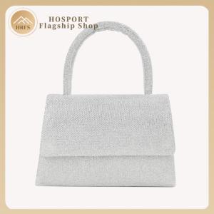 【HRFS】 Women Small Bling Handbag Solid Color Sequins Shinny Handheld Purse Versatile Evening Top-Handle Bag Dinner Party Wedding Bag