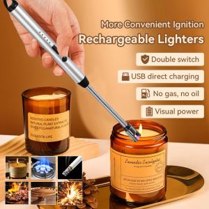 Windproof Lighter Arc Pulse Ignition Guns USB Rechargeable Type-C Interface Portable Kitchen Igniters With Couple Household Camp