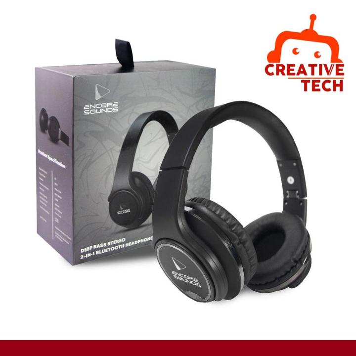 Encore Sounds Deep Bass Stereo 2 in 1 Bluetooth Headphones