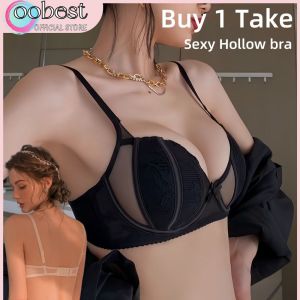 oobest Buy 1 Take 1 Hollow Bra Fashion French Lace Bra For Women Comfortable Seamless No Steel Ring Bra
