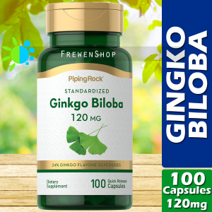 GINKGO BILOBA EXTRACT 120mg x 100 Capsules Gingko with Bacopa Monnieri Supplement