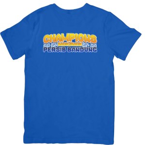 Kaos Persib Bandung Champions 2025 Cotton Knitto - T-Shirt Bola DTF Printing Pria Wanita
