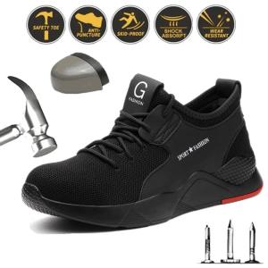 Safety Shoes for men Steel toe cap Breathable Anti-smash Anti-puncture Shoes Women