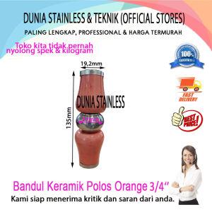 Bandul Keramik Polos Orange 3/4 inch aksesoris stainless steel