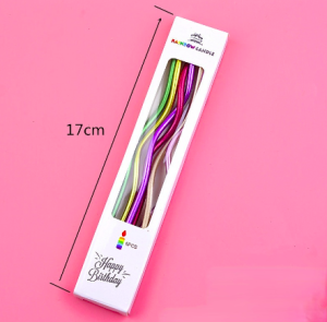 Lilin Ulang Tahun Spiral isi 6 Batang Metalik Tinggi 16 cm Ulir Panjang | Twisted Swirl Tall Candle