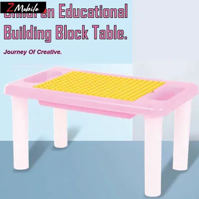 MultiFunction Storage Children Lego Puzzle Table Building Blocks Learning Brick Playing Study Writing Drawing Lego Table Kids Desk
