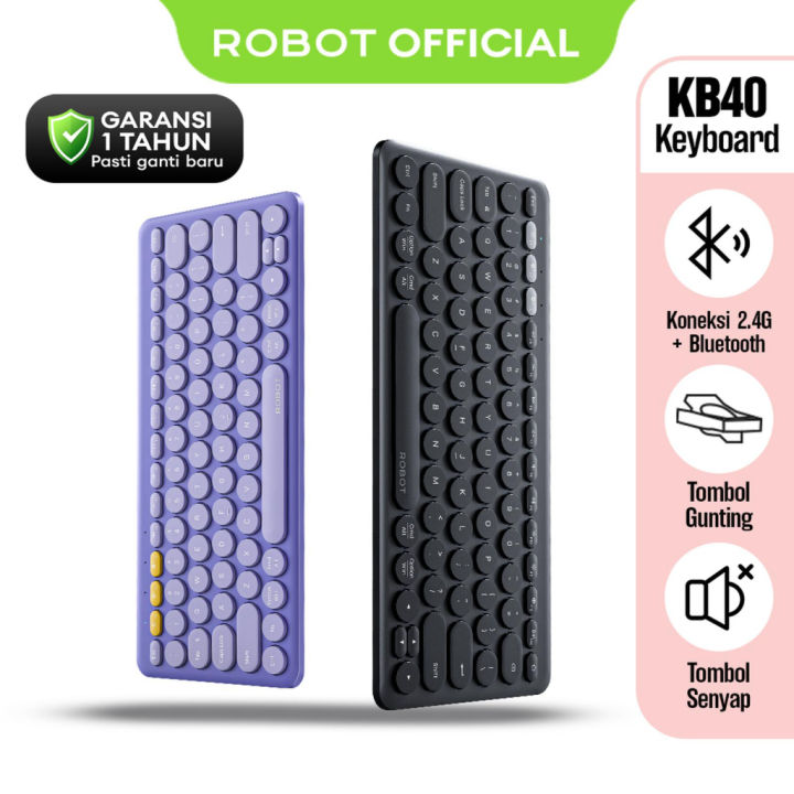 ROBOT KB40 Keyboard Multi-Device Bluetooth Wireless Portable Easy ...