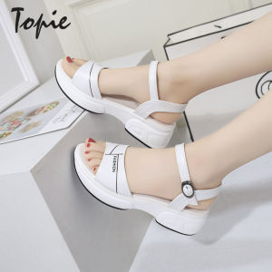Topie 2023 Ankle Strap Letter Print Sandal Baru untuk Wanita Jualan Ibu Wedges Kasut Musim Panas Wanita Luar Bukan-Slip Selipar Sandal Baji AZ609