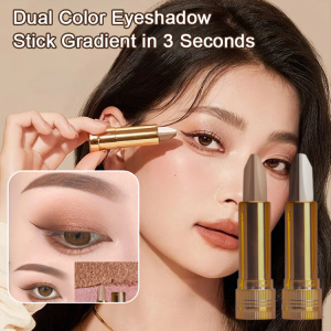 Lazy Eyeshadow Stick Double Color Gradient Stick Eyeshadow Gradien Dua Warna Matte + Perak (Pearl) Wajib untuk Orang Malas 3 Detik Menghitamkan Tanpa Keterampilan Mudah Membuat Gradien Mata